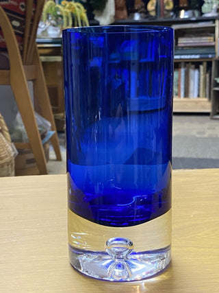 Block Crystal Vase, Cobalt Blue