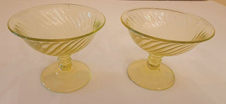 Vaseline glass champagne/sherbet glass