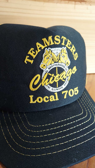 1980s Teamsters Chicago Local 705 Union SnapBack Hat Mesh Trucker USA FIRM. (Wire Cutters in 888 folder)