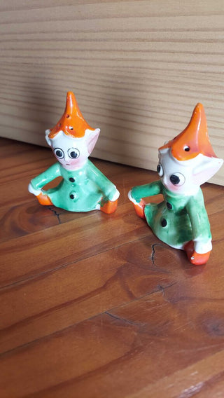 Pixie Salt and Pepper Shakers, Japan. FIRM