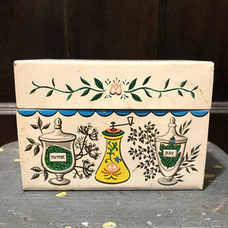 Vintage Tin Recipe Box 3.5x5x3