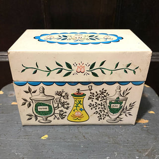 Vintage Tin Recipe Box 3.5x5x3
