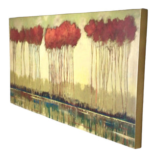 Red Tree Landscape Print on Canvas