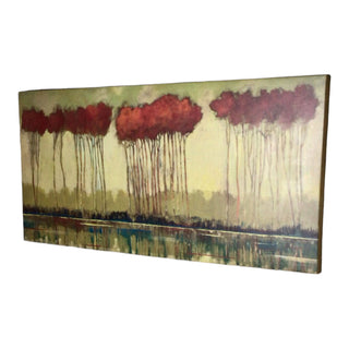 Red Tree Landscape Print on Canvas