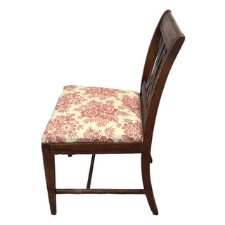 Duncan Phyfe Solid Wood Chair with Coral Floral Pattern