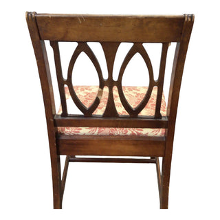 Duncan Phyfe Solid Wood Chair with Coral Floral Pattern