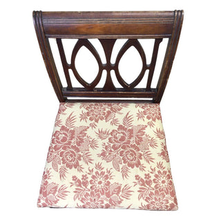 Duncan Phyfe Solid Wood Chair with Coral Floral Pattern