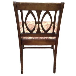 Duncan Phyfe Solid Wood Chair with Coral Floral Pattern