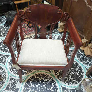 Newly upholstered, Antique Saddle Chair