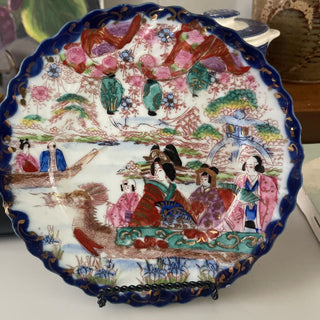 Antique 7" hand painted Geisha plates as is