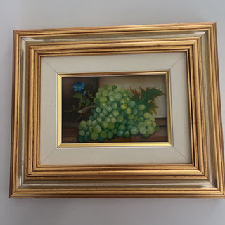 Small original gauche grape still life ornate frame 11x9
