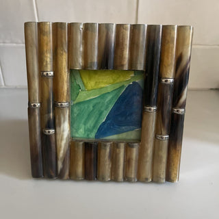Small Horn frame with abstract watercolor art