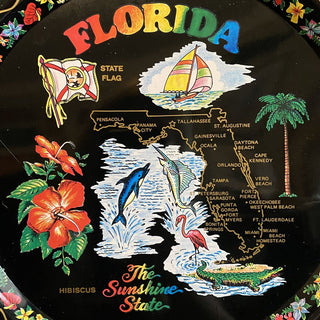 Vintage Florida Souvenir Tray 11.5"