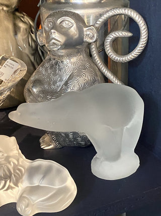 Frosted Glass Polar Bear Figurine