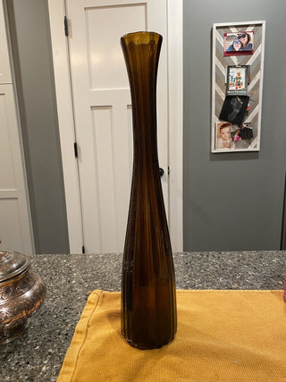 17.5" Amber Glass Vase