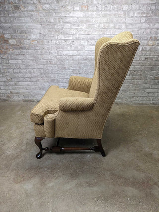 Upholstered Golden Yellow Wing Chair