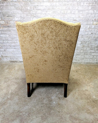 Upholstered Golden Yellow Wing Chair