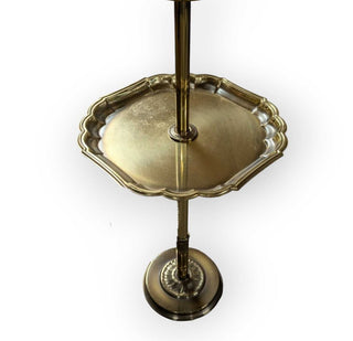 Brass Floor Lamp with Brown Shade (Sold As-Is, no finial)