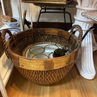 Large rattan basket with handles FIRM