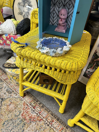 1970's Wicker Small Table