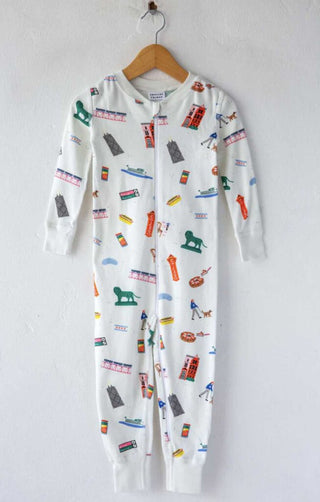 0-3M Chicago Landmarks Organic Cotton Zip Up Pajamas