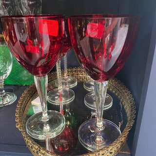 Ruby Red Wine Glasses