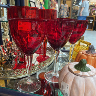 Ruby Red Wine Glasses