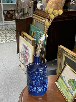 Crate & Barrel Blue Ceramic Vase