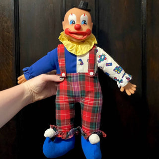 Vintage Clown Plush Toy 17x13x6