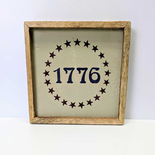 1776 7" x 7" Wooden Sign
