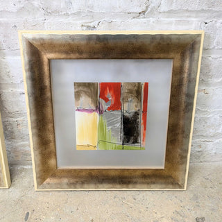 Org. $180, 3 Piece Abstract Art Set, Floating Frames