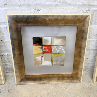 Org. $180, 3 Piece Abstract Art Set, Floating Frames