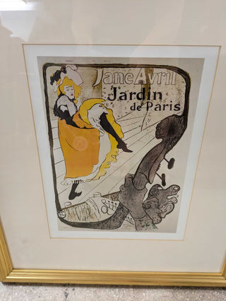 LaTrec Jardin Print with Ivory Matte in Gilded Wood Frame