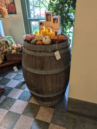 Oak Wine Barrel Side Table