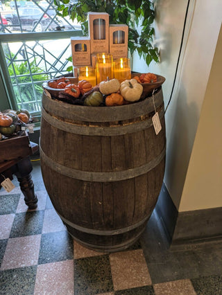 Oak Wine Barrel Side Table