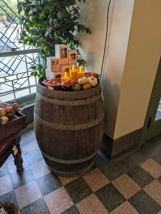 Oak Wine Barrel Side Table