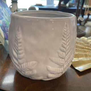 White Ceramic Fern Planer