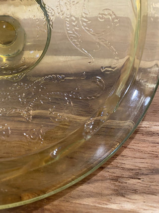 Federal Glass Yellow Jar w/Lid