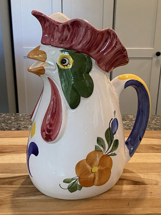 Italian 12" Ceramic Rooster Pitcher