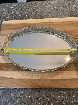 13.5" Gold Mirrored Tray