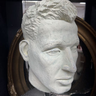 Artist Male Head Bust Plaster Sculpture 25" h x 8"d x 6"w