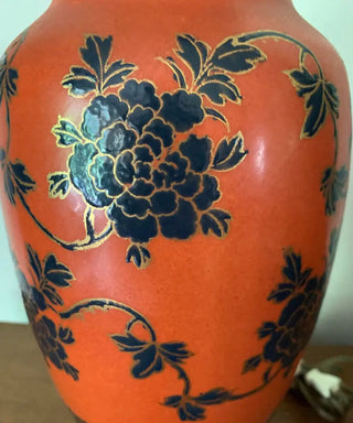 VINTAGE MARBRO CHINOISERIE FLORAL LAMP | 22.25"H X 5.5" W X 5.5"D