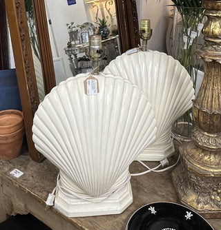 One Large Plaster Shell Lamps by Raymor priced separately