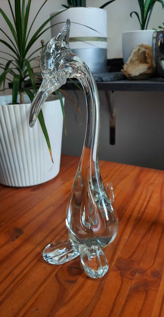 Mid Century Heron Bird Sculpture by Murano Italy