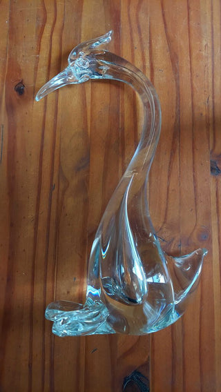 Mid Century Heron Bird Sculpture by Murano Italy