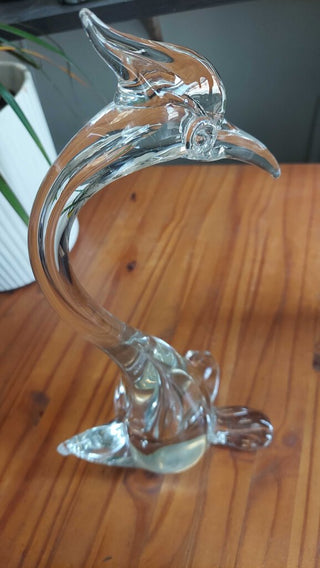 Mid Century Heron Bird Sculpture by Murano Italy
