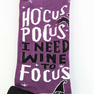 Hocus Pocus I Need Wine to Focus Socks