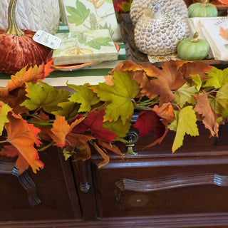 72" Faux Garland of Autumn Maple Leafs