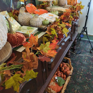 72" Faux Garland of Autumn Maple Leafs