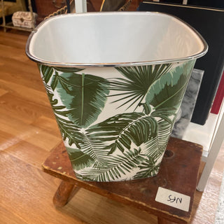 Vintage Palm Frond Waste Basket